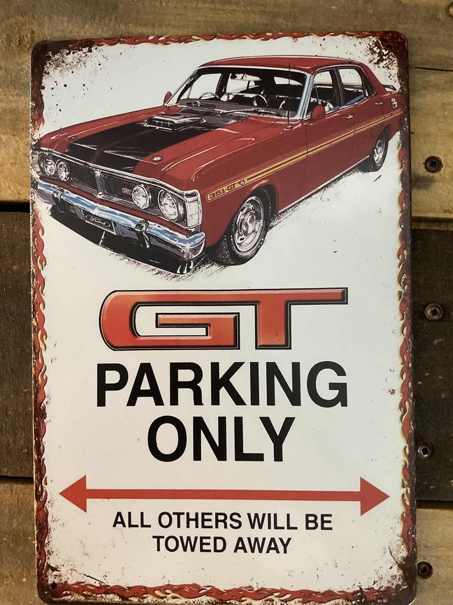8"X12" Vintage Patina Style GT Parking Only Sign