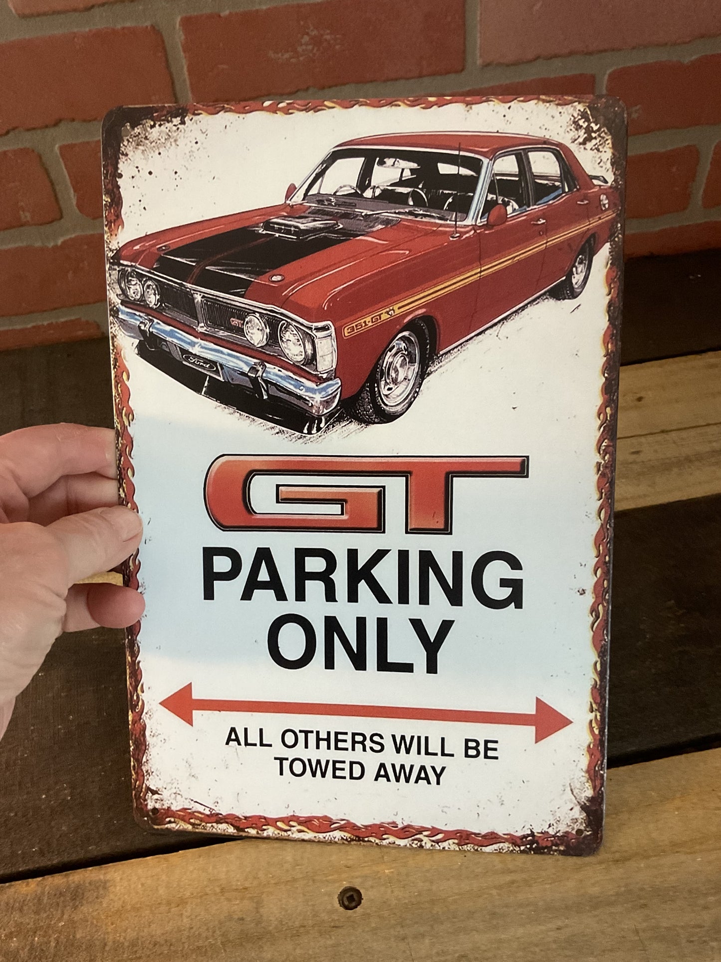 8"X12" Vintage Patina Style GT Parking Only Sign