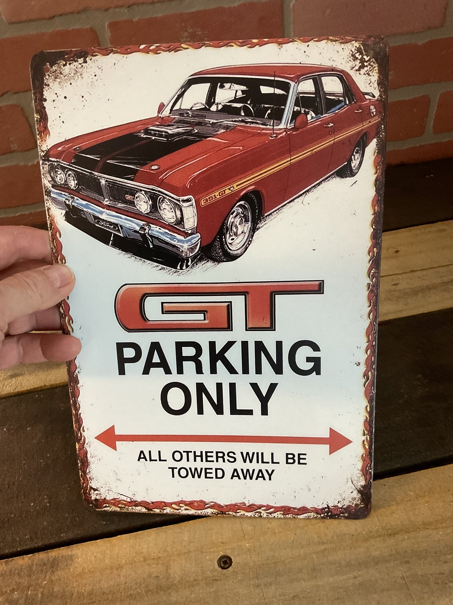 8"X12" Vintage Patina Style GT Parking Only Sign
