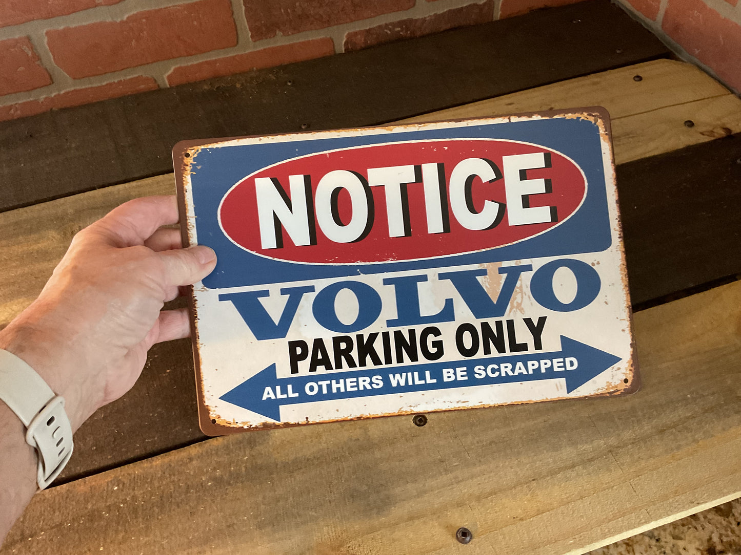8x10" Vintage Patina Style "Volvo Parking Only" Sign