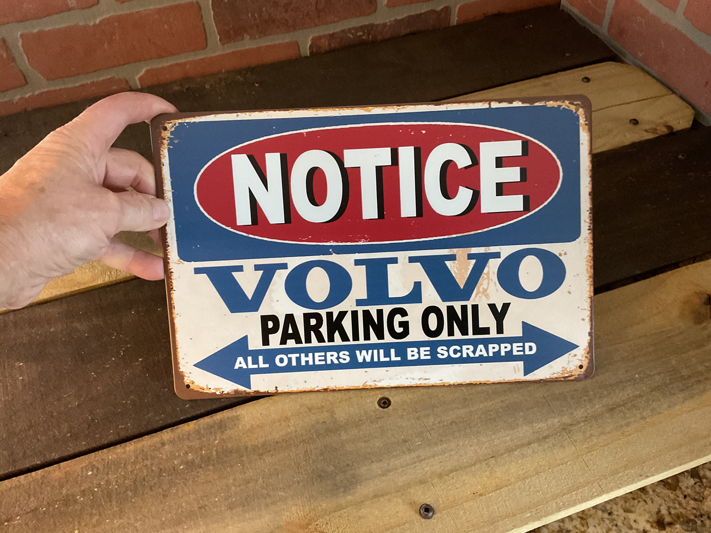 8x10" Vintage Patina Style "Volvo Parking Only" Sign