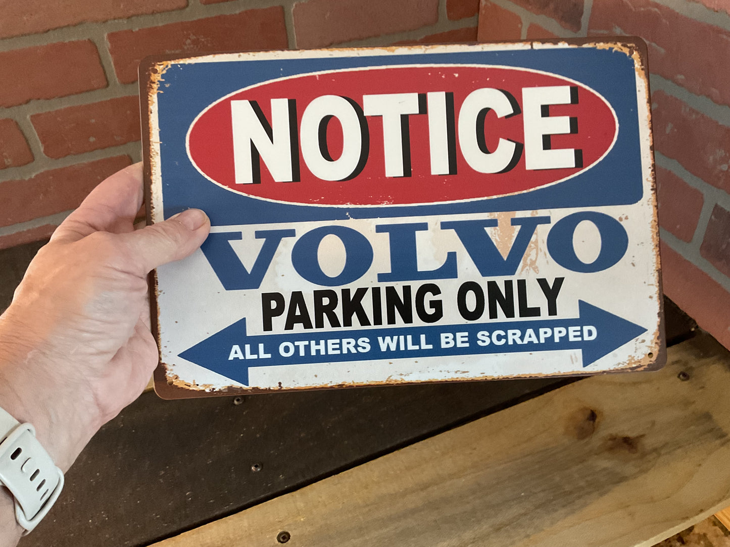 8x10" Vintage Patina Style "Volvo Parking Only" Sign