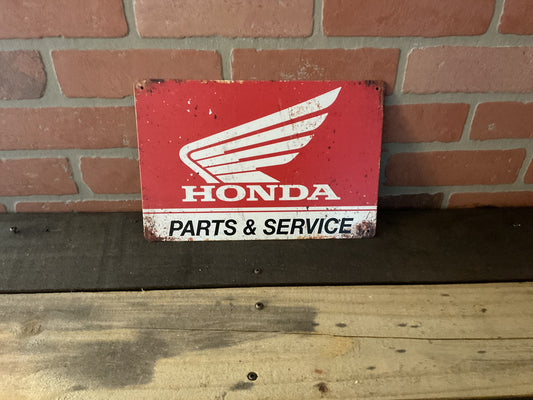 8"x10" Vintage Patina Style Honda "Parts and Service" Sign