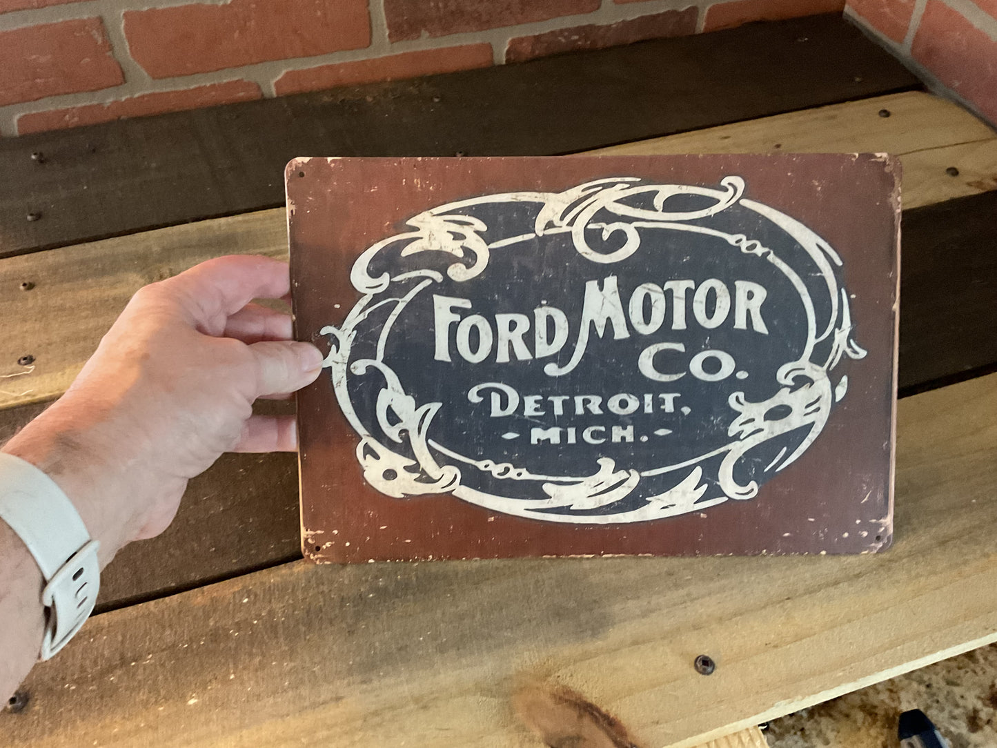 8"x12" Vintage Patina Style "Ford Motor Company" Sign