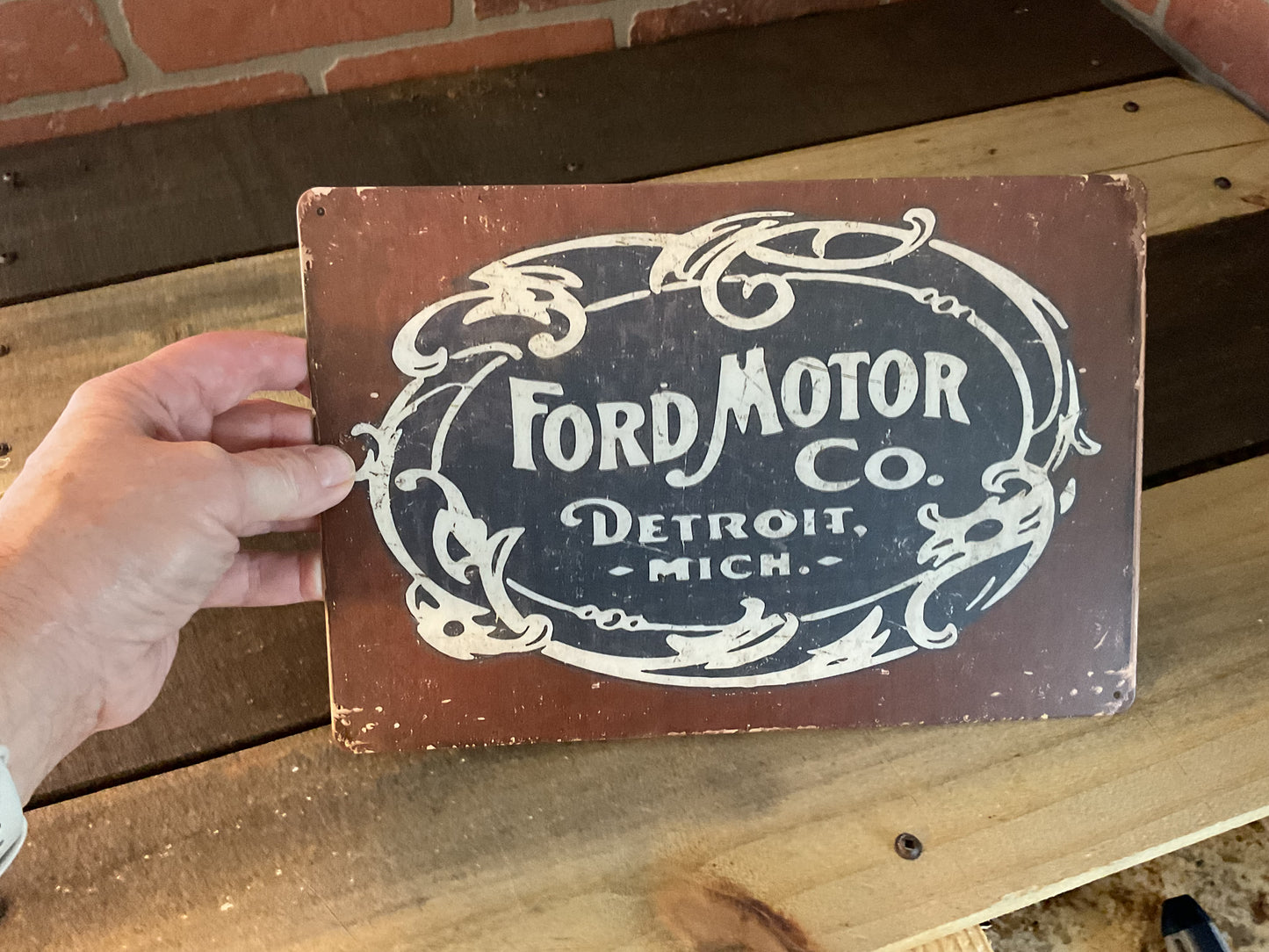 8"x12" Vintage Patina Style "Ford Motor Company" Sign