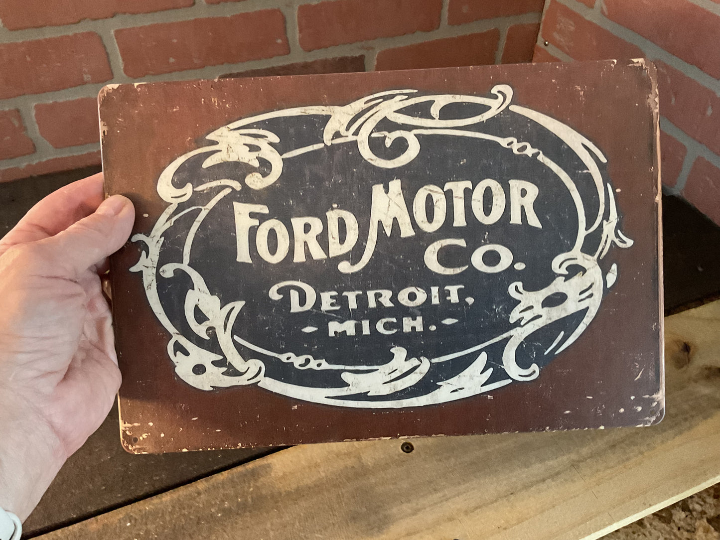 8"x12" Vintage Patina Style "Ford Motor Company" Sign