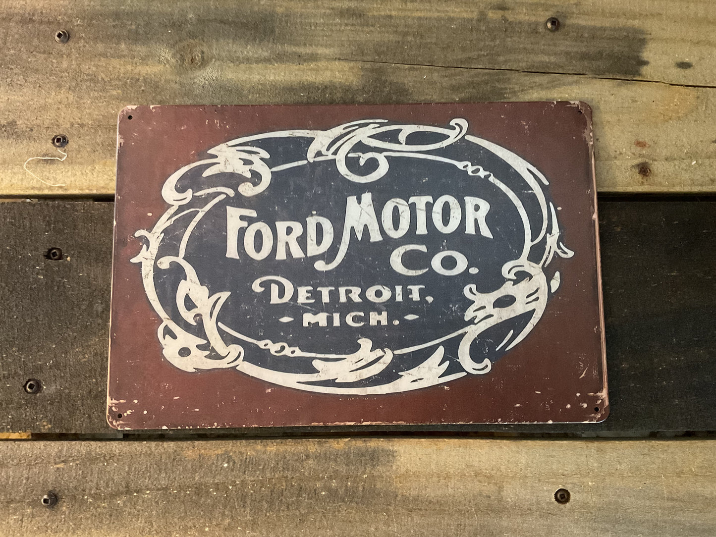 8"x12" Vintage Patina Style "Ford Motor Company" Sign