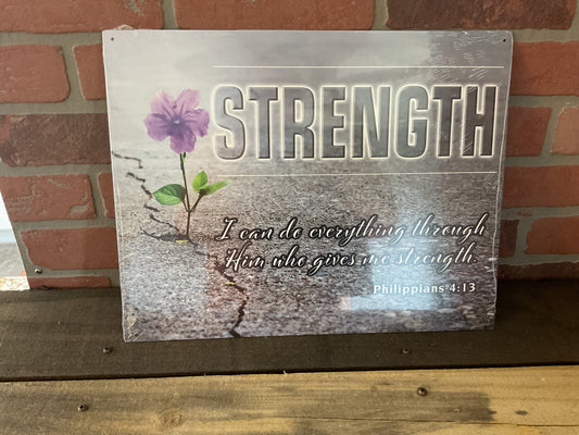 15.5 X12 "Strength, I Can Do Everything Through Him" She-Shed Sign
