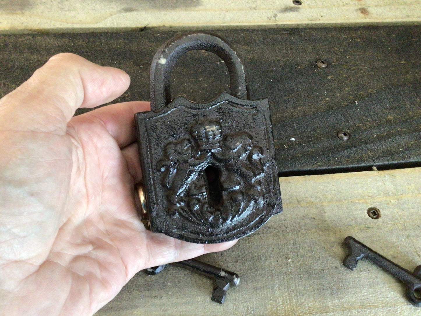 Large Vintage Style Lock & Key Set Prop. Please Read Details