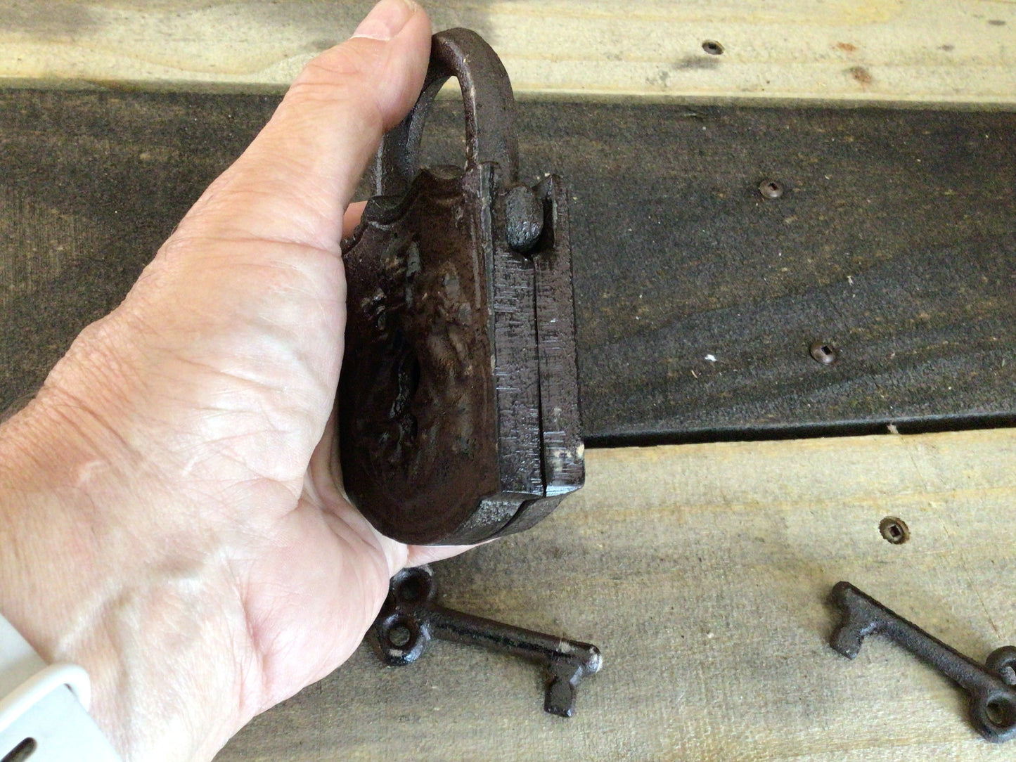 Large Vintage Style Lock & Key Set Prop. Please Read Details