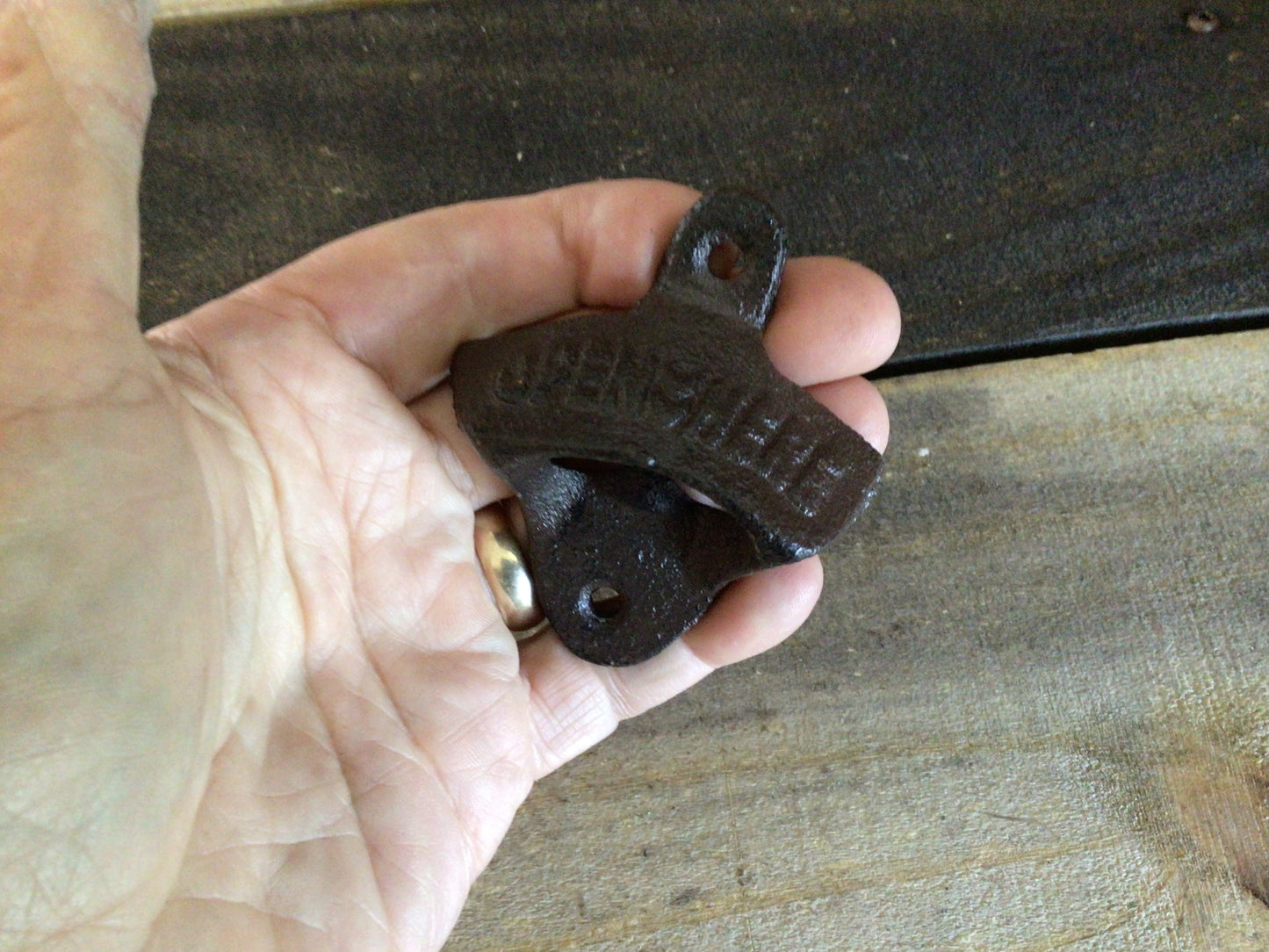 Rustic Cast Iron OPEN HERE Wall Mounted Bottle Opener Soda Western VINTAGE STYLE