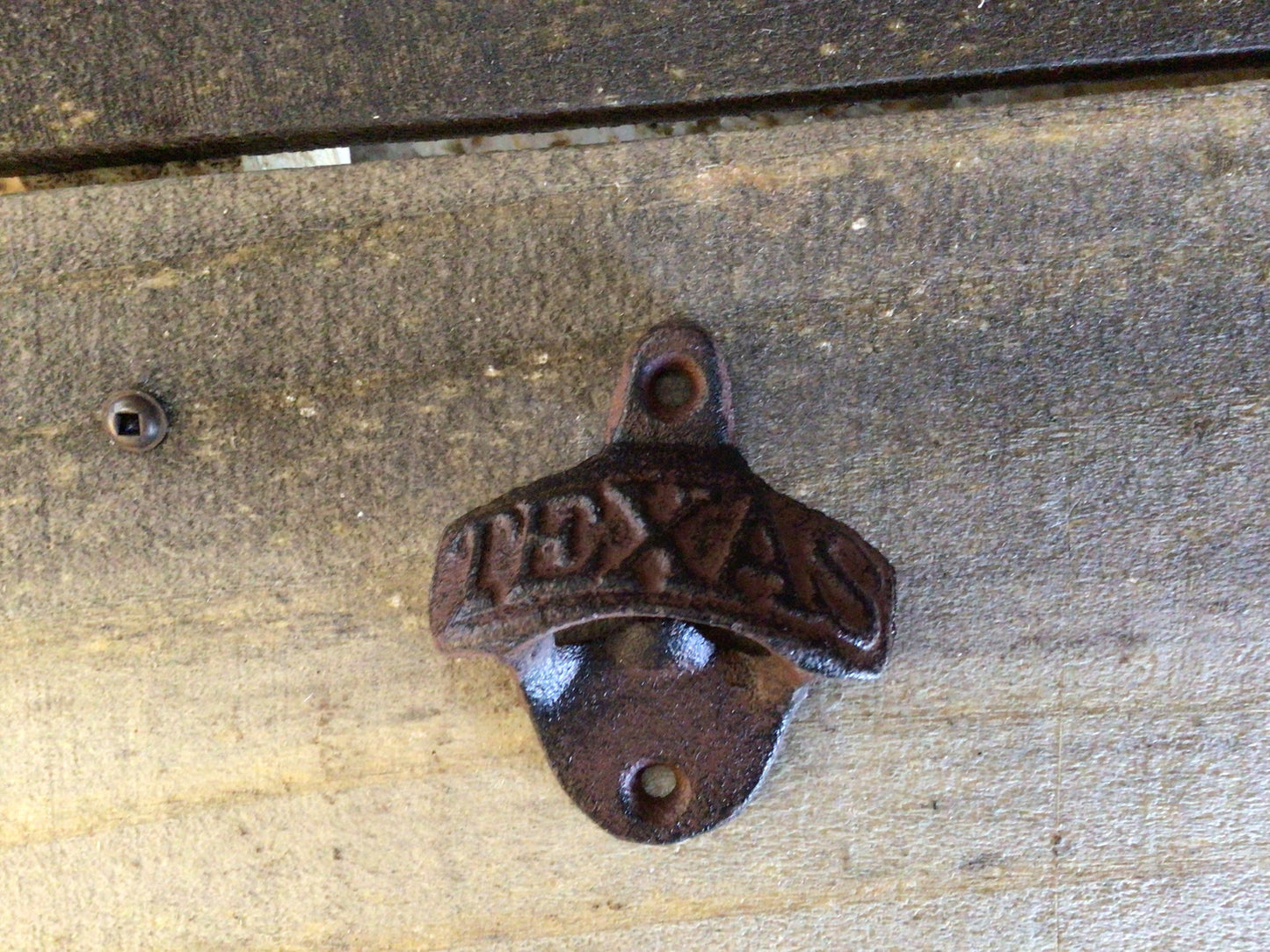 Cast Iron "Texas" Bottle Opener Rustic Wall Mount Lone Star State Man Cave Beer