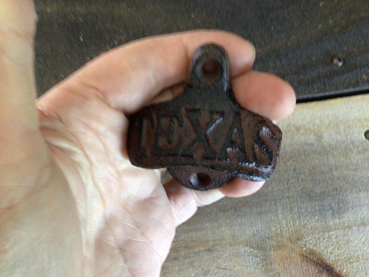 Cast Iron "Texas" Bottle Opener Rustic Wall Mount Lone Star State Man Cave Beer