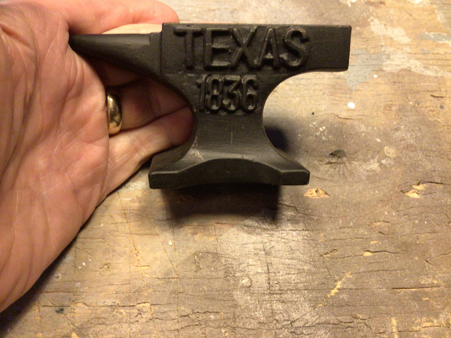 Vintage Style Cast Iron Texas 1836 Anvil Paperweight Collectors Makes a Great Gift!