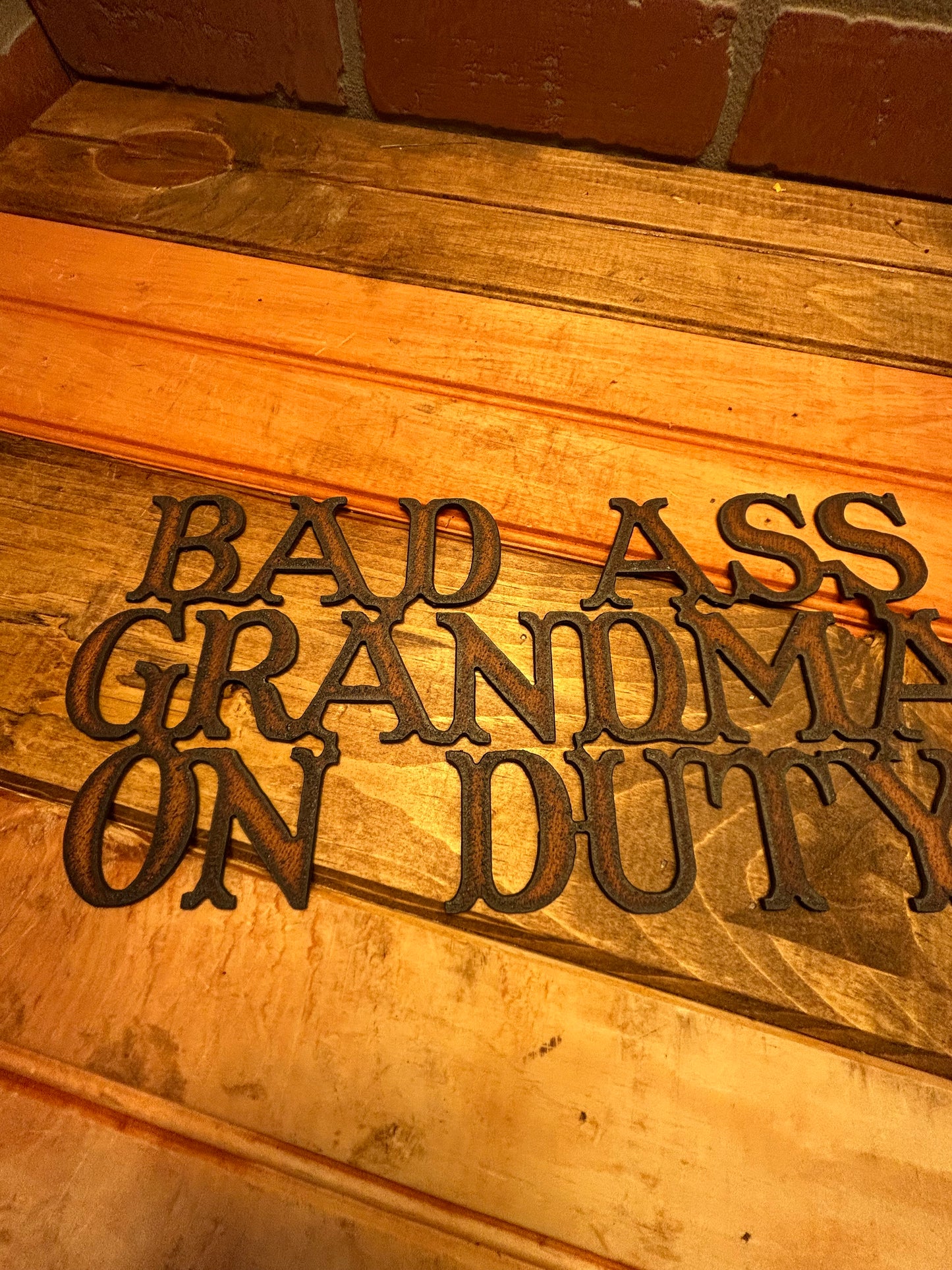 Vintage Style Torch Cut Steel "Badass Grandma Sign" Made in the U.S.A.