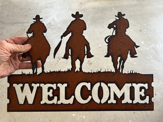 Vintage Style 15'x11' Torch Cut Steel Western Welcome Sign...Make a Great Gift