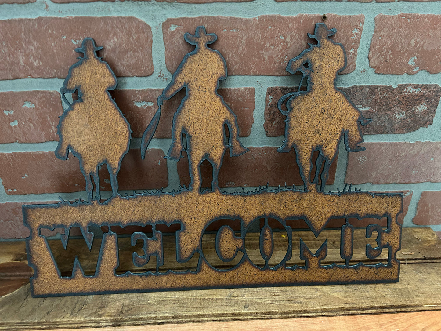 Vintage Style 15'x11' Torch Cut Steel Western Welcome Sign...Make a Great Gift
