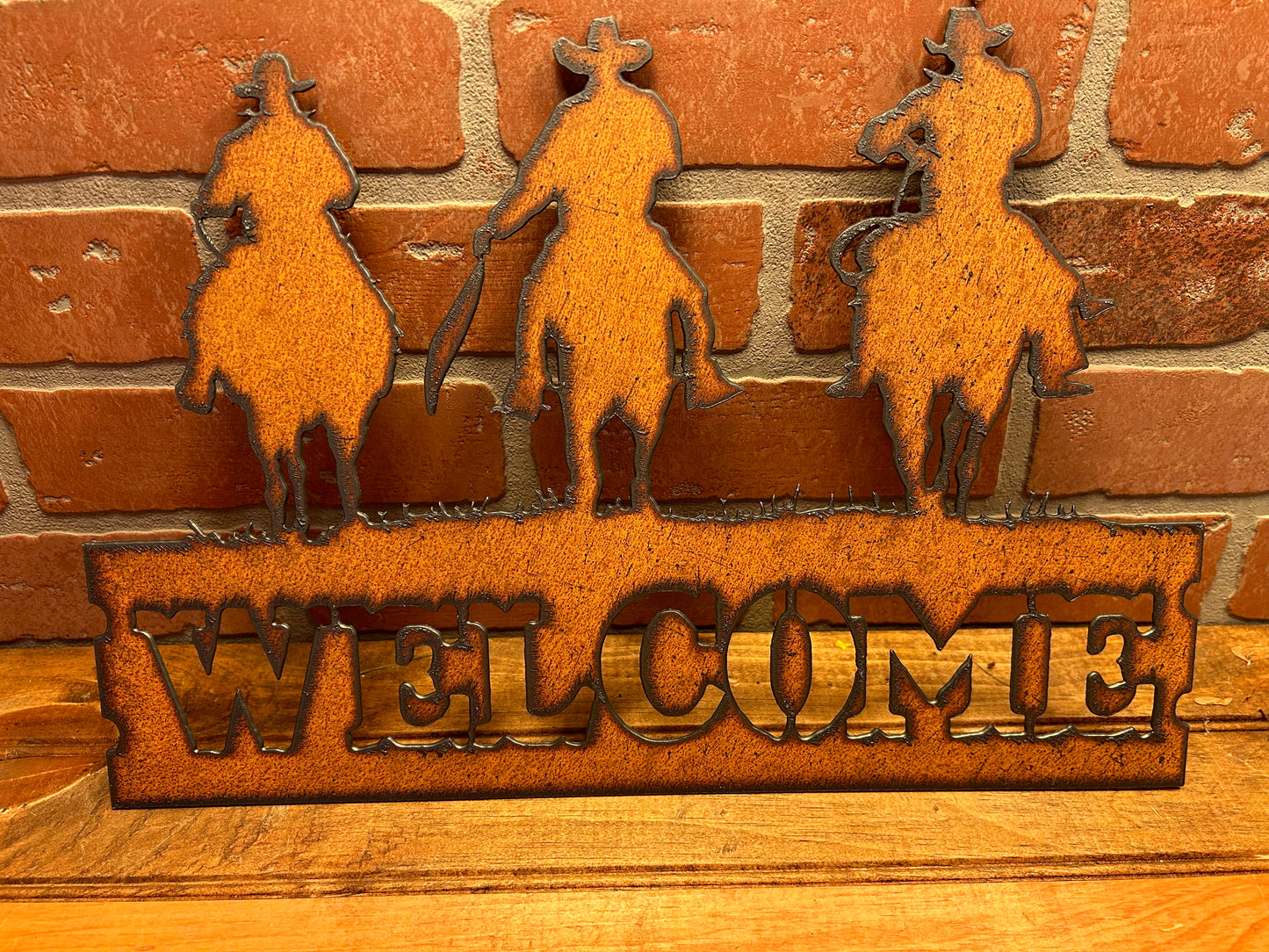 Vintage Style 15'x11' Torch Cut Steel Western Welcome Sign...Make a Great Gift