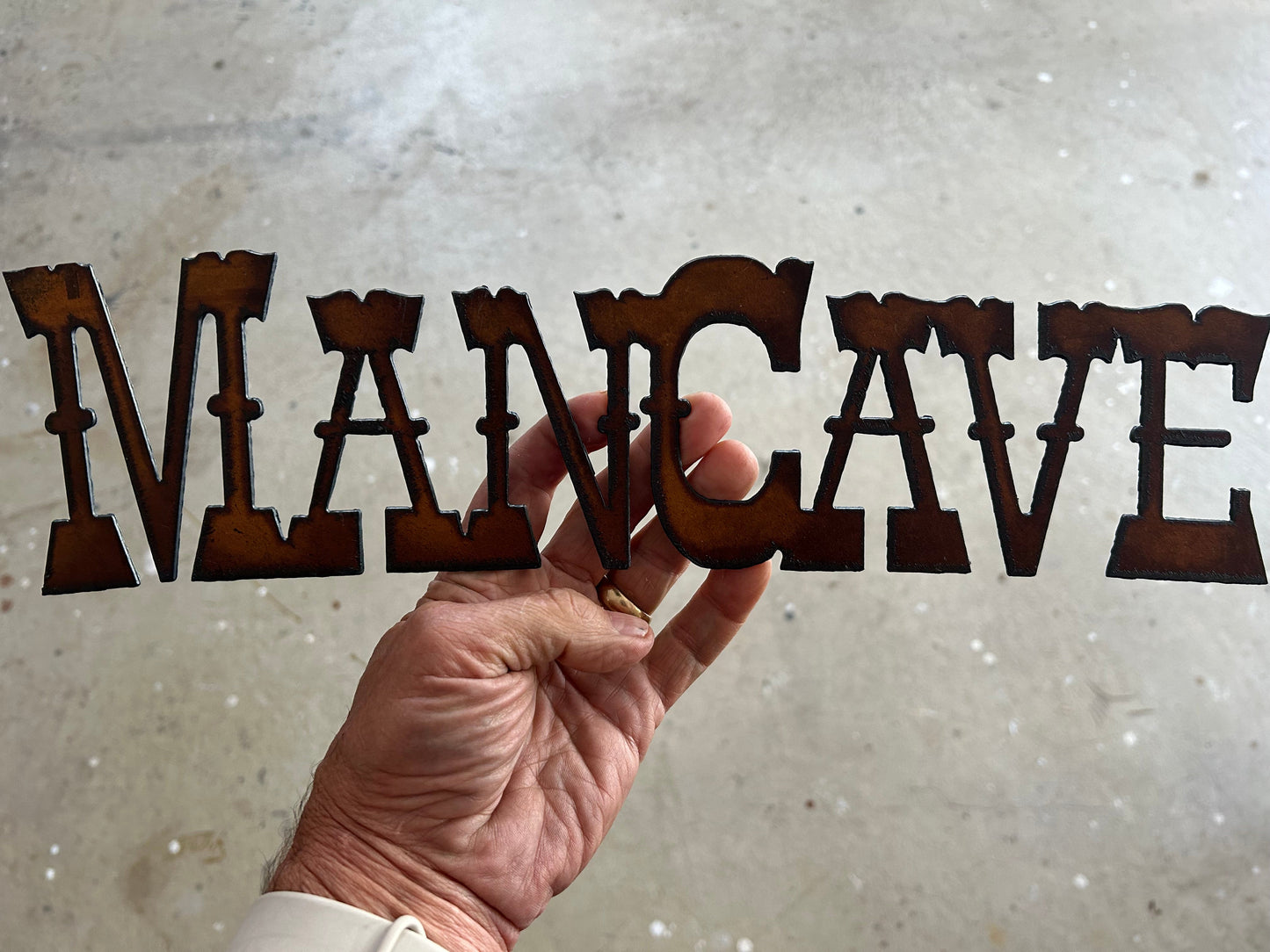 Vintage Style 16'x4' Continuous Torch Cut Steel Man Cave Sign Makes a Great Gift