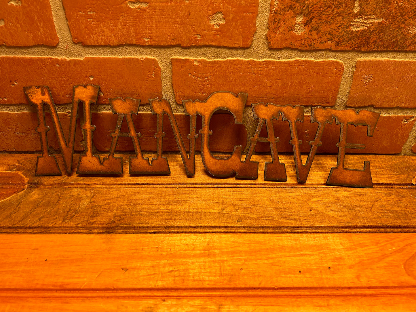 Vintage Style 16'x4' Continuous Torch Cut Steel Man Cave Sign Makes a Great Gift