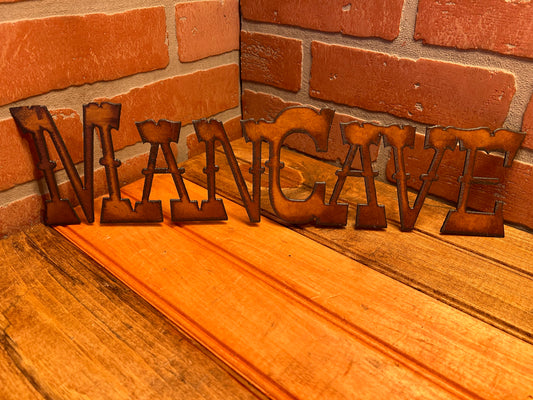 Vintage Style 16'x4' Continuous Torch Cut Steel Man Cave Sign Makes a Great Gift